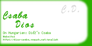 csaba dios business card